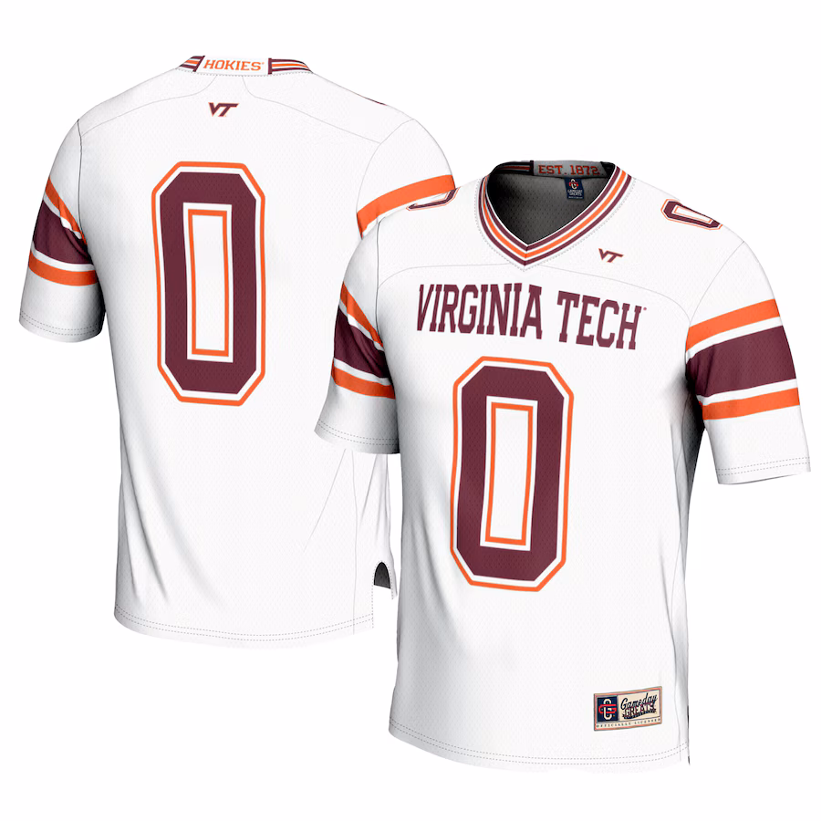 Men's GameDay Greats #0 White Virginia Tech Hokies Football Jersey - Puhuasuan