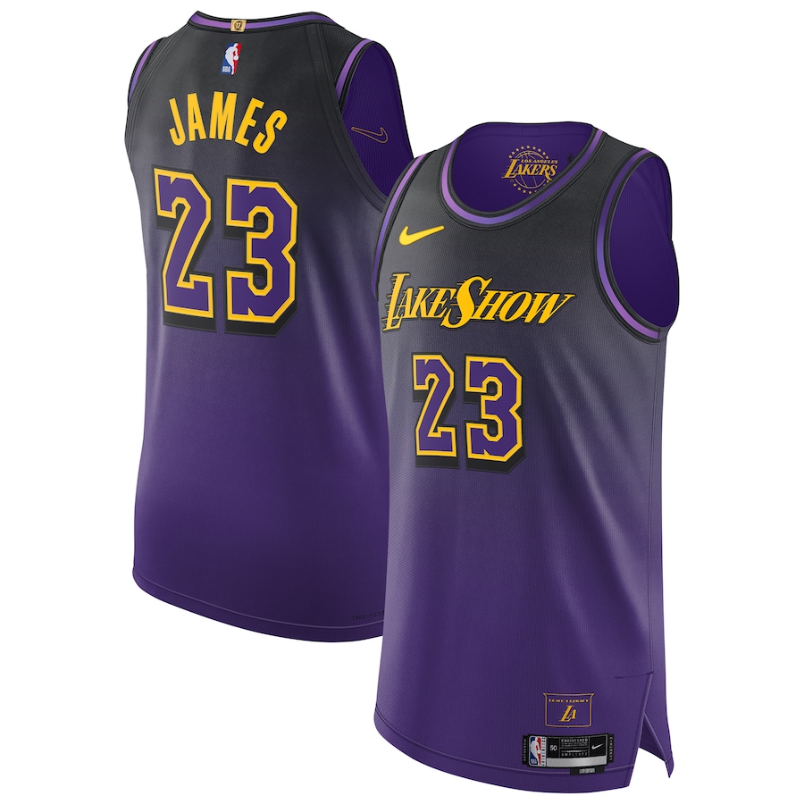 Men's Los Angeles Lakers LeBron James Nike Purple 2024/25 Authentic Player Jersey - City Edition - Puhuasuan