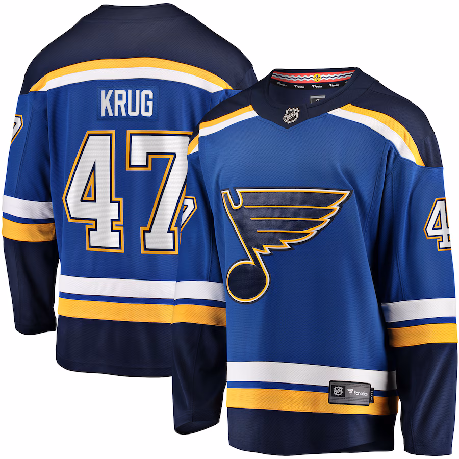 Men's St. Louis Blues Torey Krug Fanatics Blue Home Breakaway Jersey - Puhuasuan