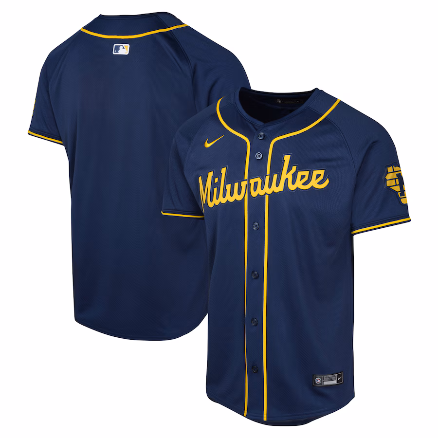 Youth Milwaukee Brewers Nike Navy Alternate Limited Jersey - Puhuasuan