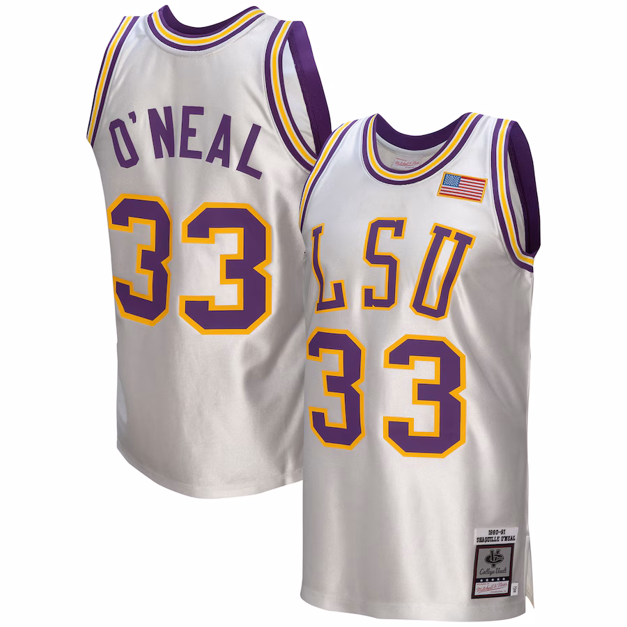 Shaquille O'Neal LSU Tigers Mitchell & Ness College Vault 1990/91 Authentic Jersey - White - Puhuasuan