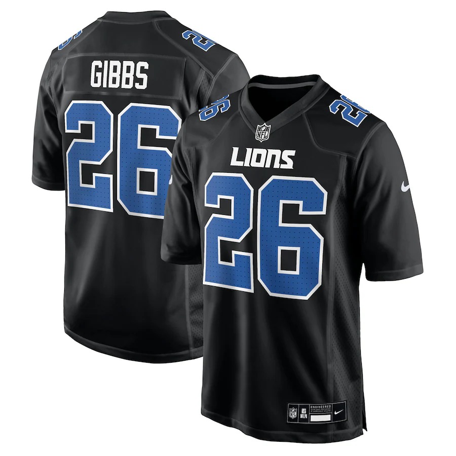 Men's Detroit Lions Jahmyr Gibbs Nike Carbon Black Fashion Jersey - Puhuasuan