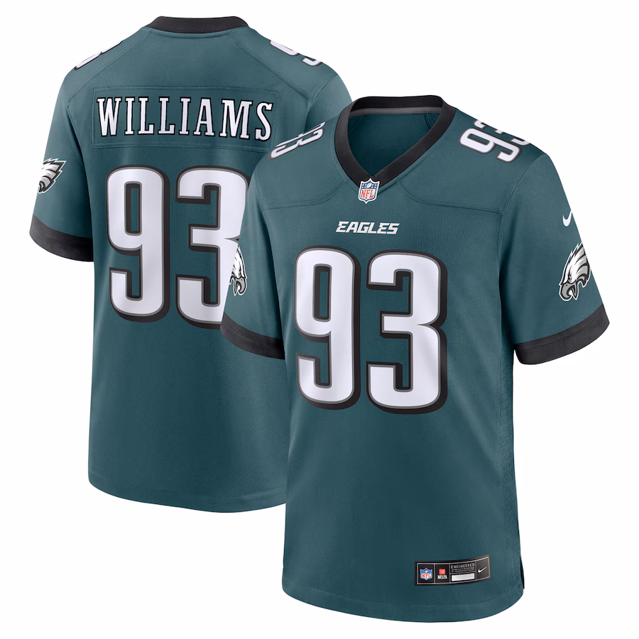 Men's Philadelphia Eagles Milton Williams Nike Midnight Green Team Game Jersey - Puhuasuan