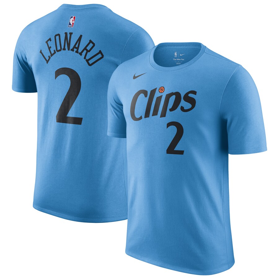 Men's LA Clippers Kawhi Leonard Nike Light Blue 2024/25 City Edition Name & Number T-Shirt - Puhuasuan