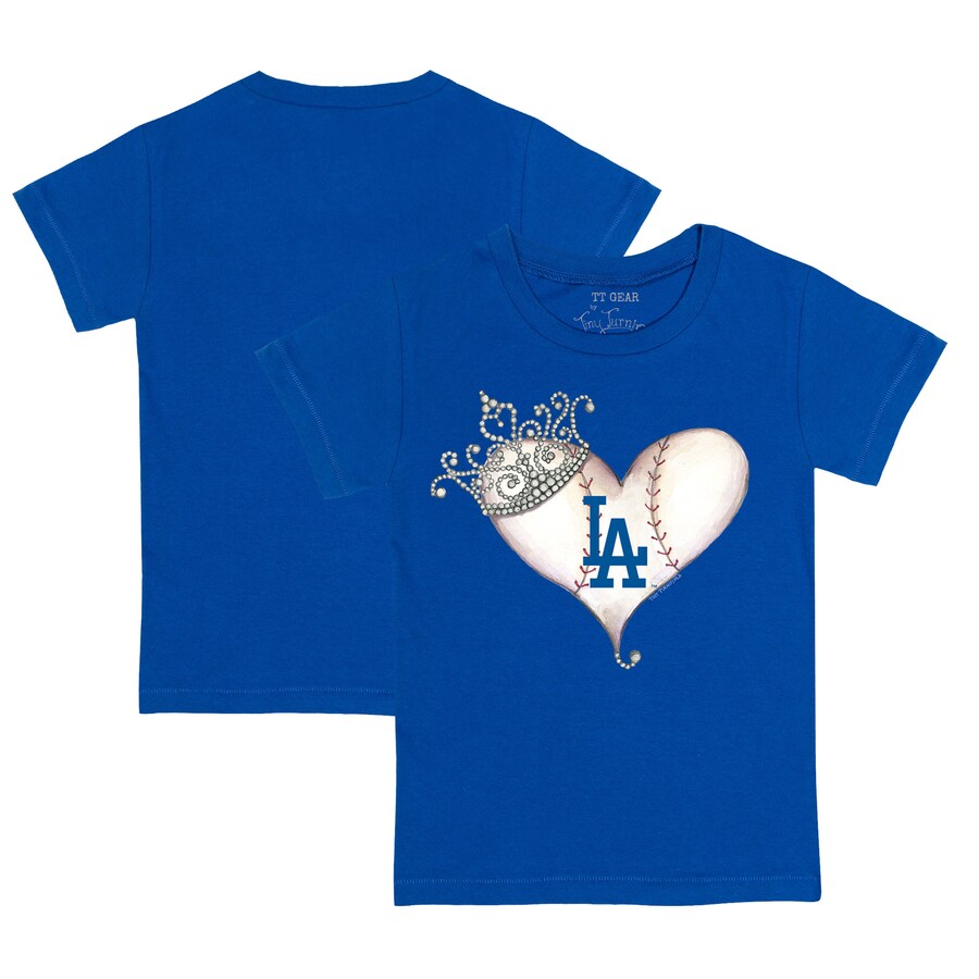 Youth Los Angeles Dodgers Tiny Turnip Royal Tiara Heart T-Shirt - Puhuasuan