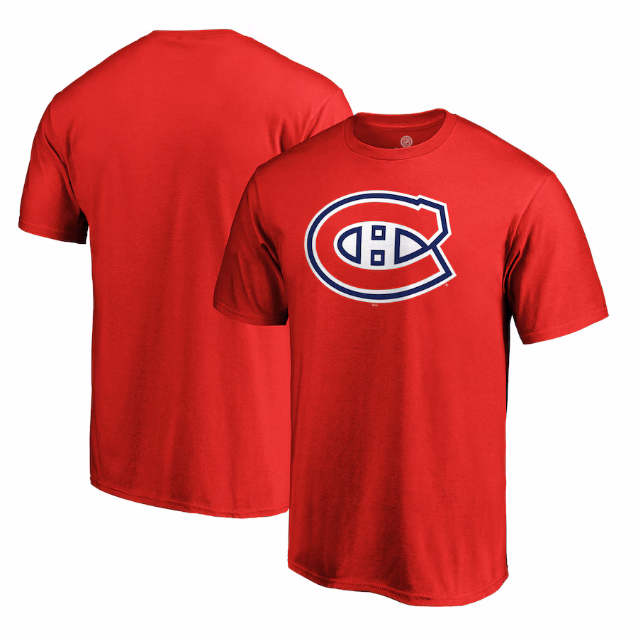 Men's Montreal Canadiens Red Primary Logo Team T-Shirt - Puhuasuan