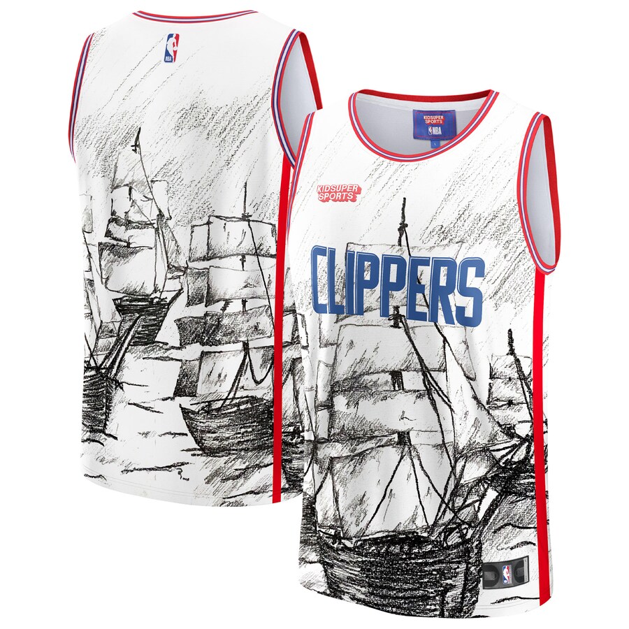 Unisex LA Clippers NBA & KidSuper Studios by Fanatics Gray Hometown Jersey - Puhuasuan