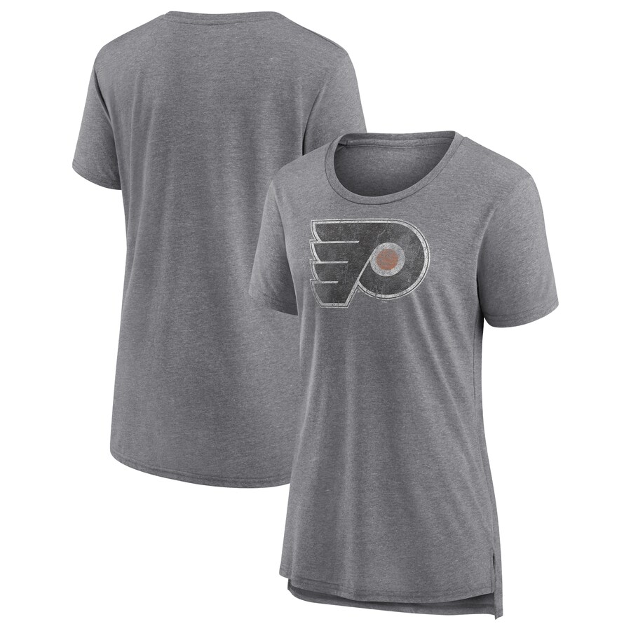Women's Philadelphia Flyers Gray Slow Whistle Tri-Blend T-Shirt - Puhuasuan