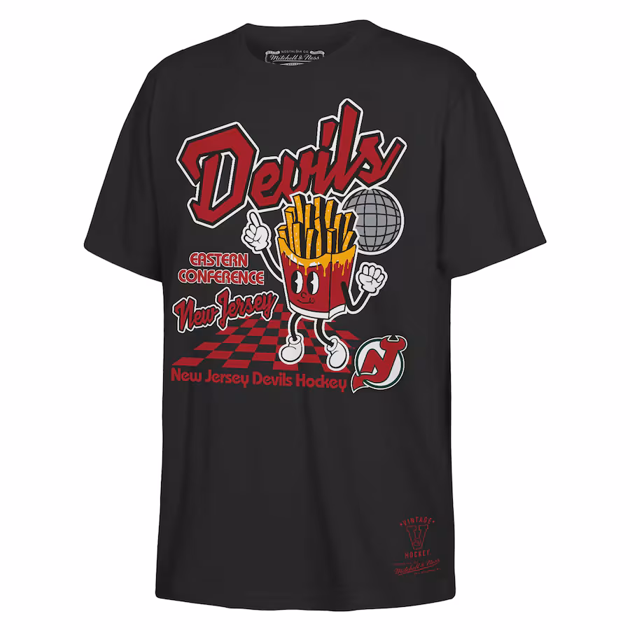Youth New Jersey Devils Mitchell & Ness Black Concession Stand T-Shirt - Puhuasuan