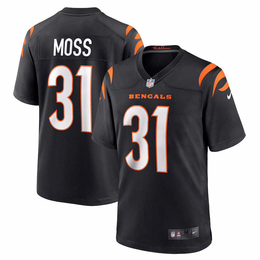 Men's Cincinnati Bengals Zack Moss Nike Black Game Jersey - Puhuasuan
