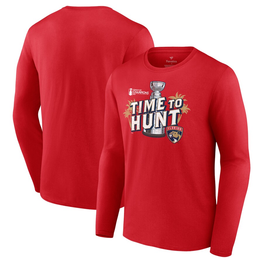 Men's Florida Panthers Fanatics Red 2024 Stanley Cup Champions Local Hometown Long Sleeve T-Shirt - Puhuasuan