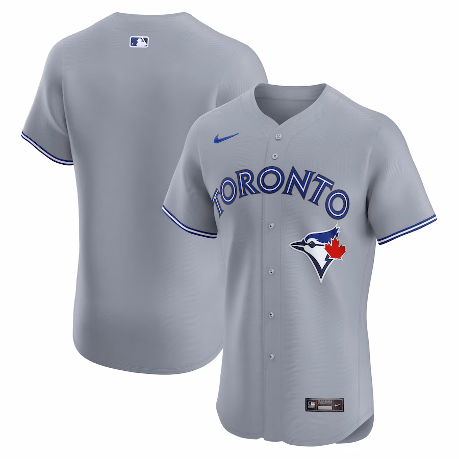 Men's Toronto Blue Jays Nike Gray Road Elite Jersey - Puhuasuan