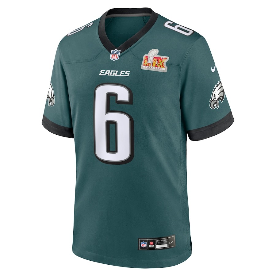 Men's Philadelphia Eagles DeVonta Smith Nike Midnight Green Super Bowl LIX Game Player Jersey - Puhuasuan