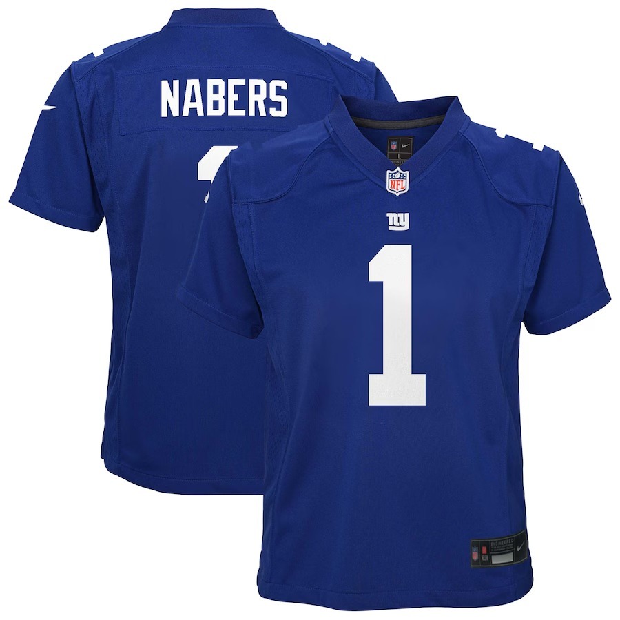 Youth New York Giants Malik Nabers Nike Royal Game Jersey - Puhuasuan