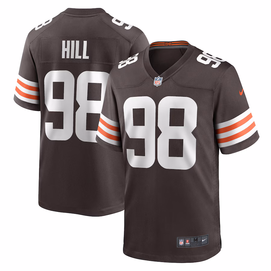 Men's Cleveland Browns Trysten Hill Nike Brown Game Jersey - Puhuasuan