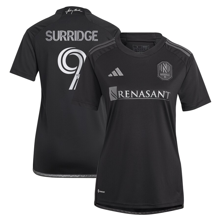 Women's Nashville SC Sam Surridge adidas Black 2023 Man In Black Kit Replica Player Jersey - Puhuasuan