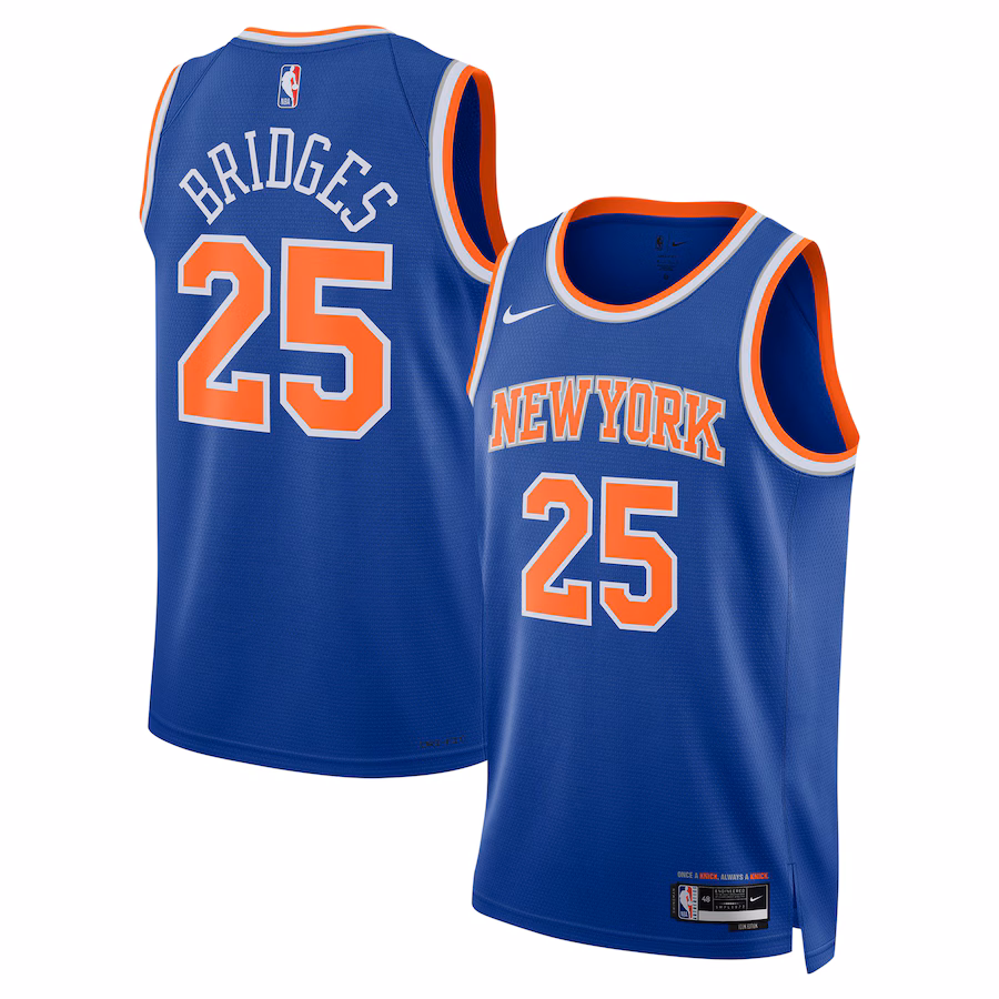 Unisex New York Knicks Mikal Bridges Nike Blue 2024 Offseason Addition Nike Swingman Jersey - Puhuasuan
