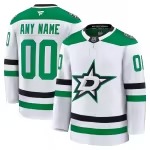 Men's Dallas Stars Fanatics White Away Premium Custom Jersey - Puhuasuan