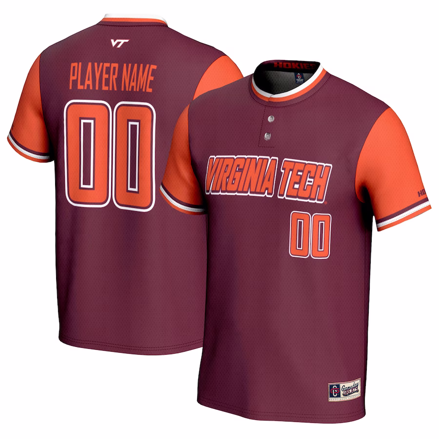 Virginia Tech Hokies GameDay Greats Unisex NIL Pick-A-Player Lightweight Softball Jersey - Maroon - Puhuasuan