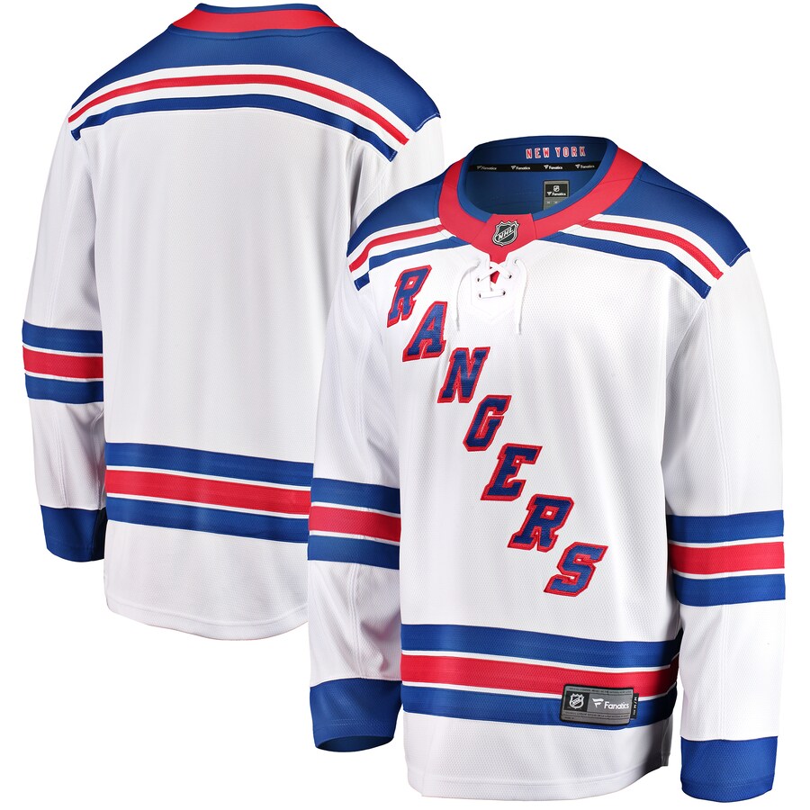 Men's New York Rangers Fanatics Branded White Breakaway Away Jersey - Puhuasuan