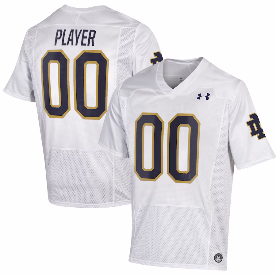 Notre Dame Fighting Irish Under Armour Pick-A-Player NIL Replica Football Jersey - White - Puhuasuan