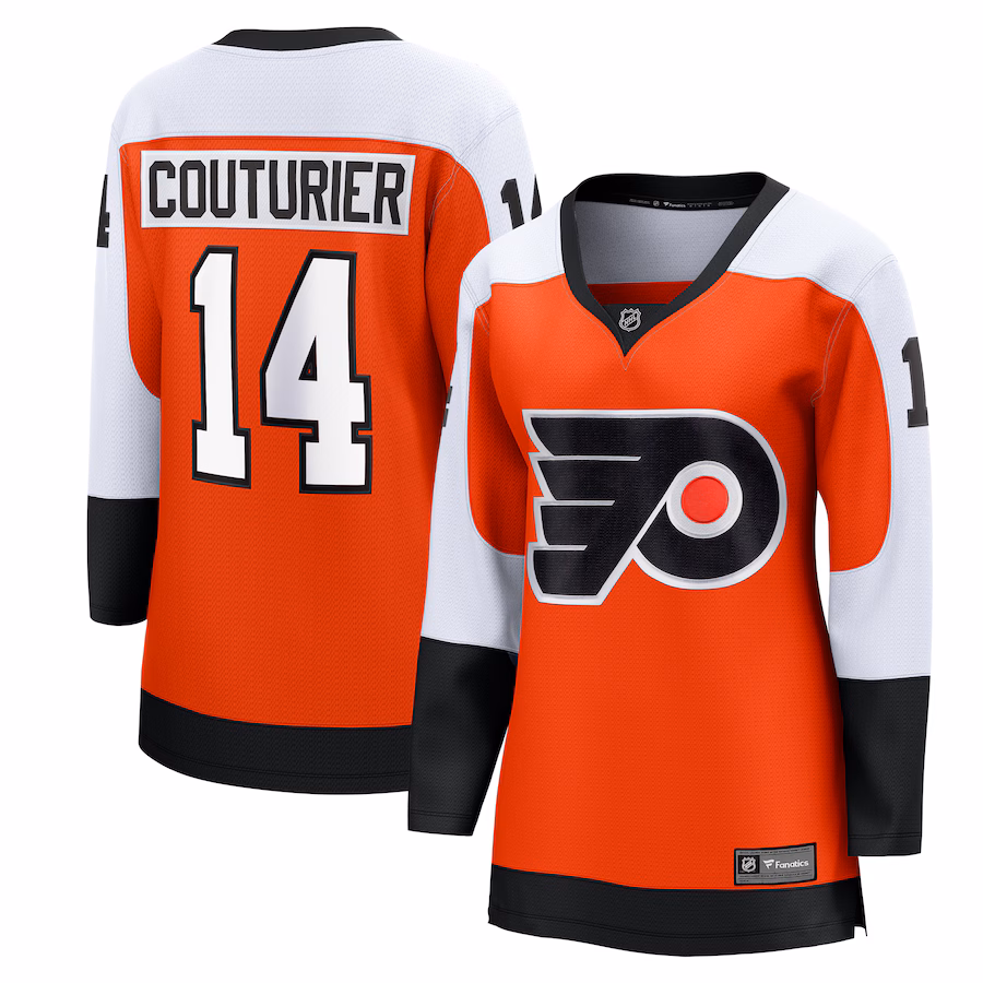 Women's Philadelphia Flyers Sean Couturier Fanatics Orange Home Breakaway Player Jersey - Puhuasuan