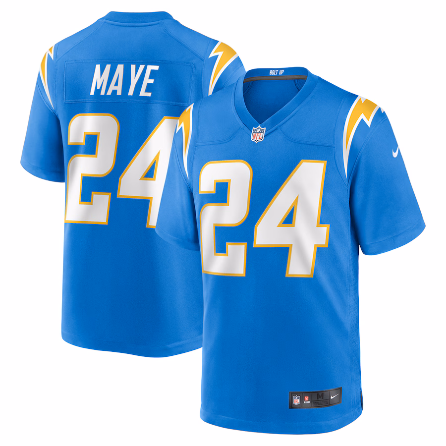 Men's Los Angeles Chargers Marcus Maye Nike Powder Blue Team Game Jersey - Puhuasuan