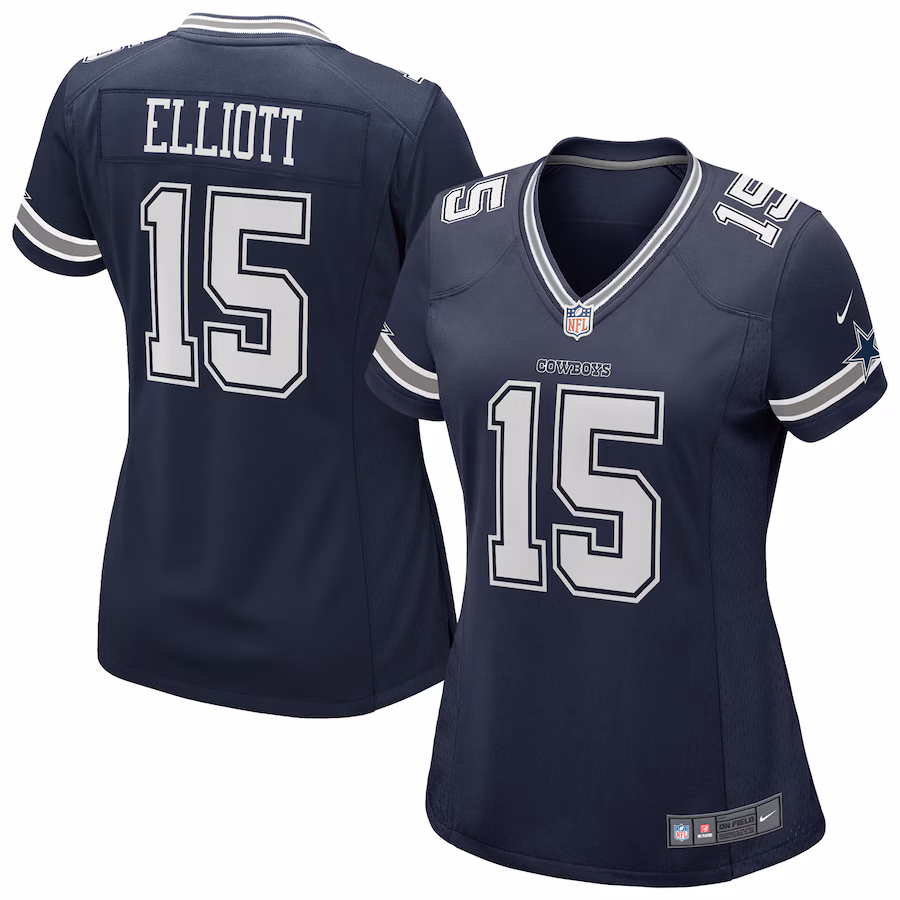 Women's Dallas Cowboys Ezekiel Elliott Nike Navy Game Jersey - Puhuasuan