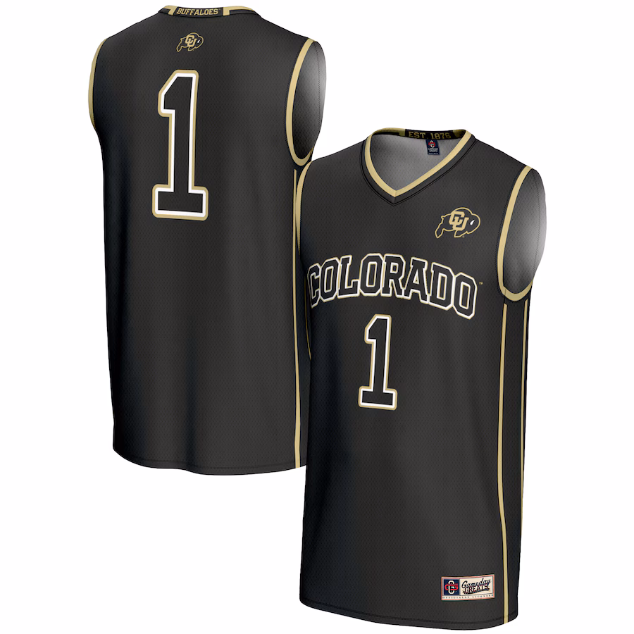 Youth GameDay Greats  Black #1 Colorado Buffaloes Lightweight Replica Basketball Jersey - Puhuasuan