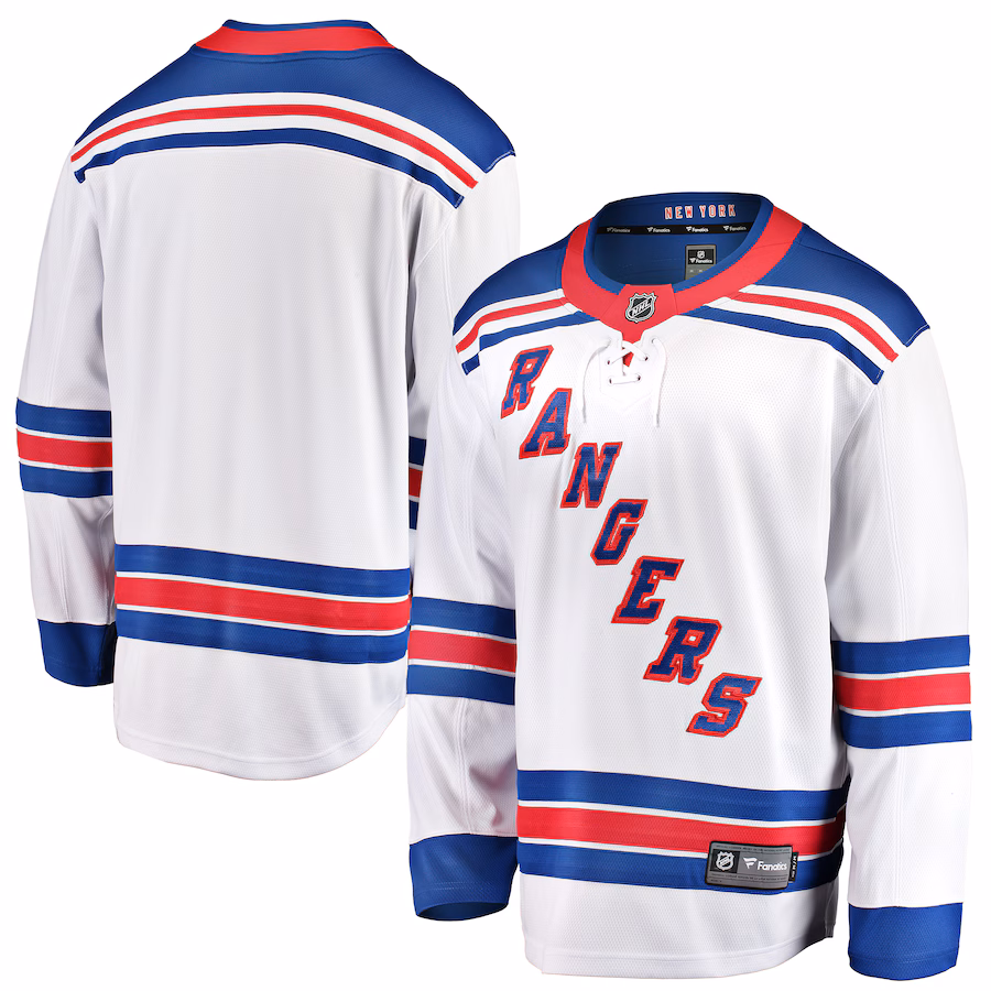Youth New York Rangers Fanatics White Away Breakaway Jersey - Puhuasuan