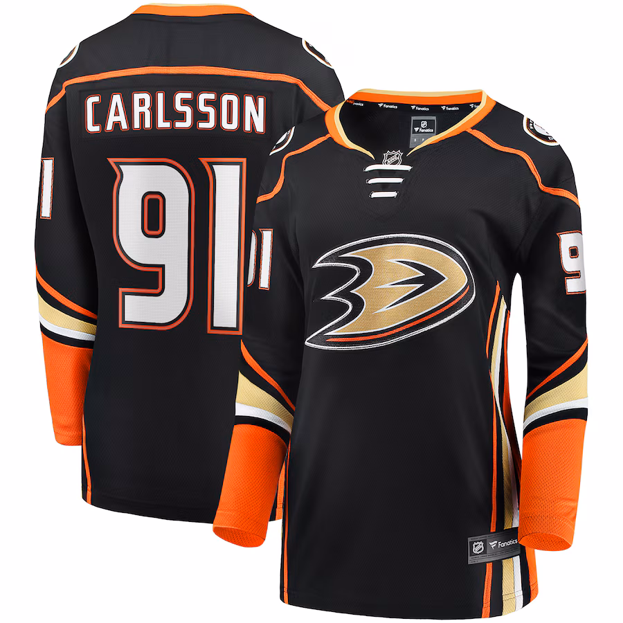 Women's Anaheim Ducks Leo Carlsson Fanatics Black Home Breakaway Player Jersey - Puhuasuan
