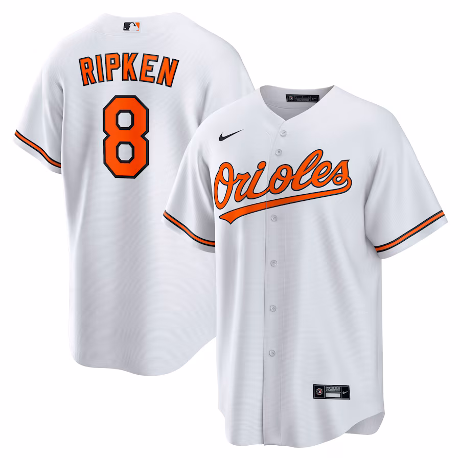 Men's Baltimore Orioles Cal Ripken Jr. Nike White  Throwback Replica Player Jersey - Puhuasuan