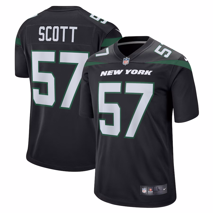 Men's New York Jets Bart Scott Nike Black Retired Player Jersey - Puhuasuan