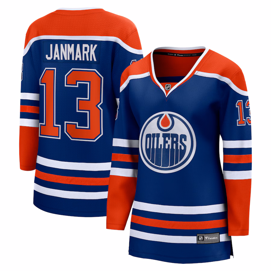 Women's Edmonton Oilers Mattias Janmark Fanatics Royal Home Breakaway Player Jersey - Puhuasuan