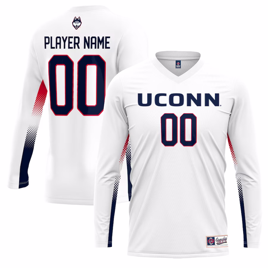 UConn Huskies GameDay Greats Youth NIL Lightweight Volleyball Jersey - White - Puhuasuan