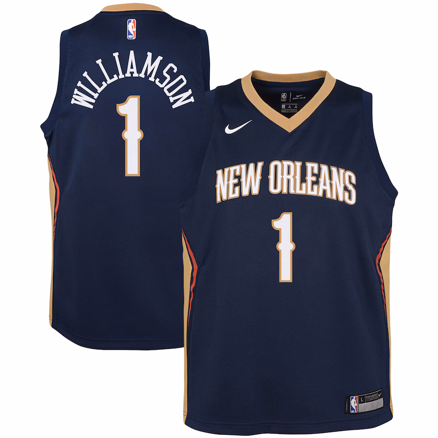 Youth New Orleans Pelicans Zion Williamson Nike Navy Swingman Jersey - Icon Edition - Puhuasuan
