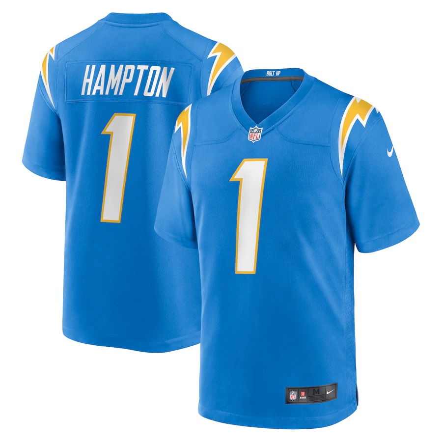 Men's Los Angeles Chargers Omarion Hampton Nike Powder Blue 2025 NFL Draft First Round Pick Game Jersey - Puhuasuan
