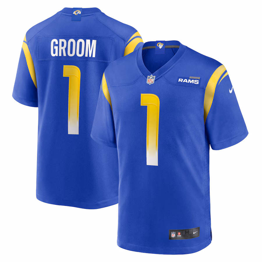 Men's Los Angeles Rams Number 1 Groom Nike Royal Game Jersey - Puhuasuan