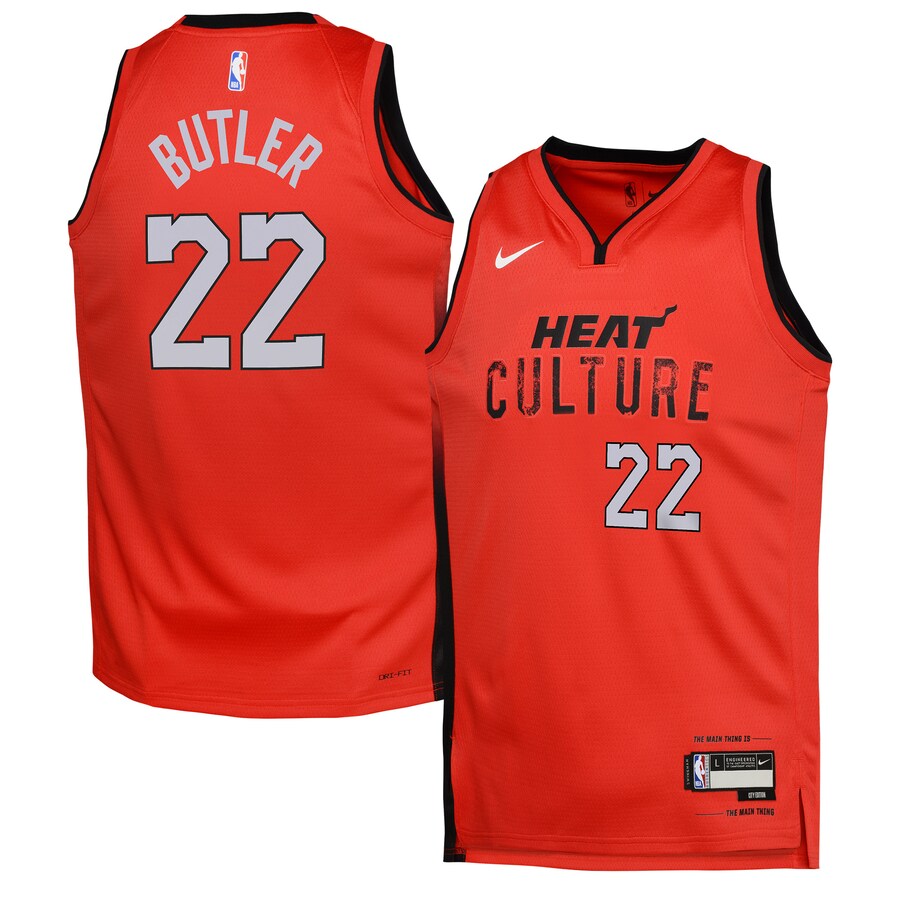 Youth Miami Heat Jimmy Butler Nike Red 2024/25 Swingman Player Jersey - City Edition - Puhuasuan