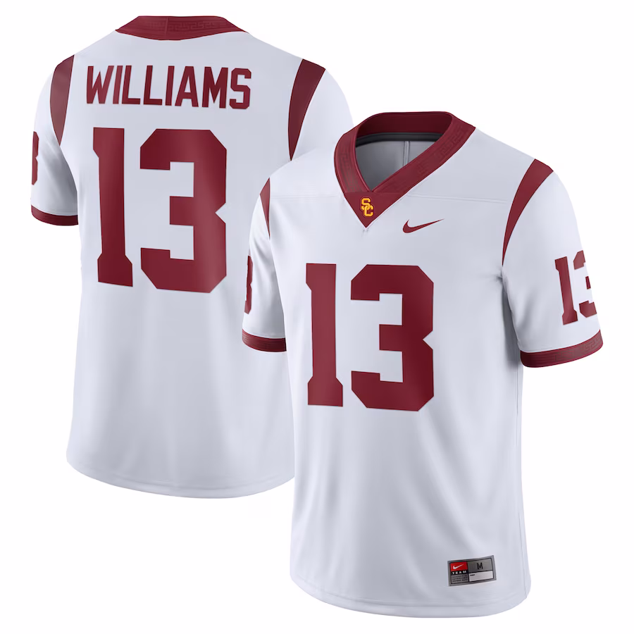 Caleb Williams USC Trojans Nike NIL Football Replica Jersey - White - Puhuasuan