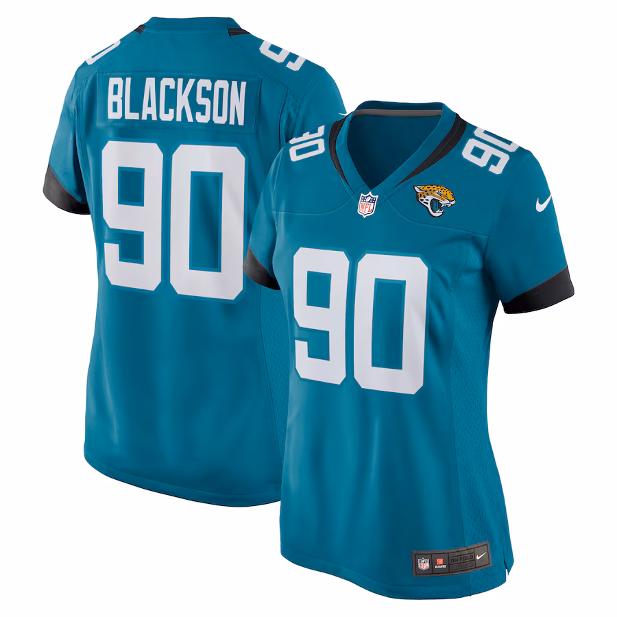 Women's Jacksonville Jaguars Angelo Blackson Nike  Teal Team Game Jersey - Puhuasuan