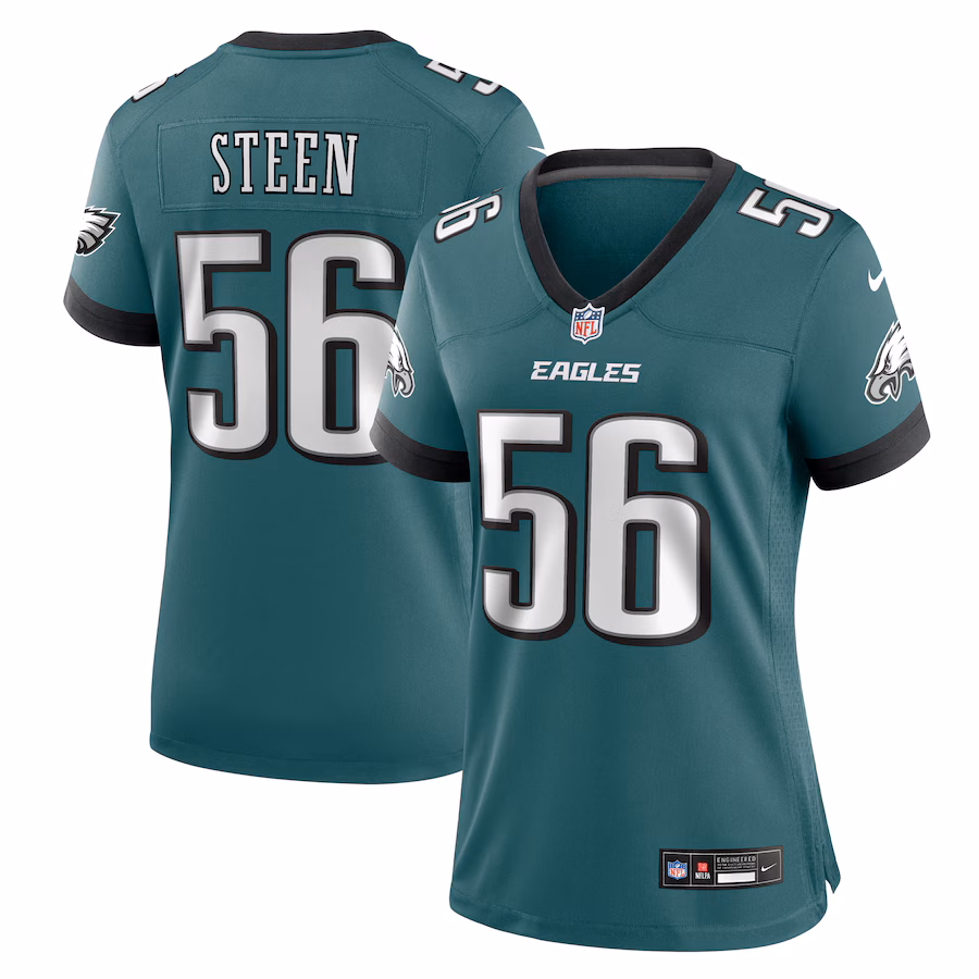 Women's Philadelphia Eagles Tyler Steen Nike Midnight Green Team Game Jersey - Puhuasuan