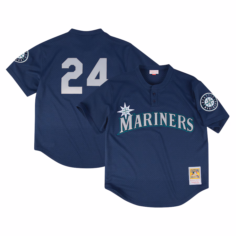 Men's Seattle Mariners Profile Navy Big & Tall Cooperstown Collection Mesh Batting Practice Jersey - Puhuasuan