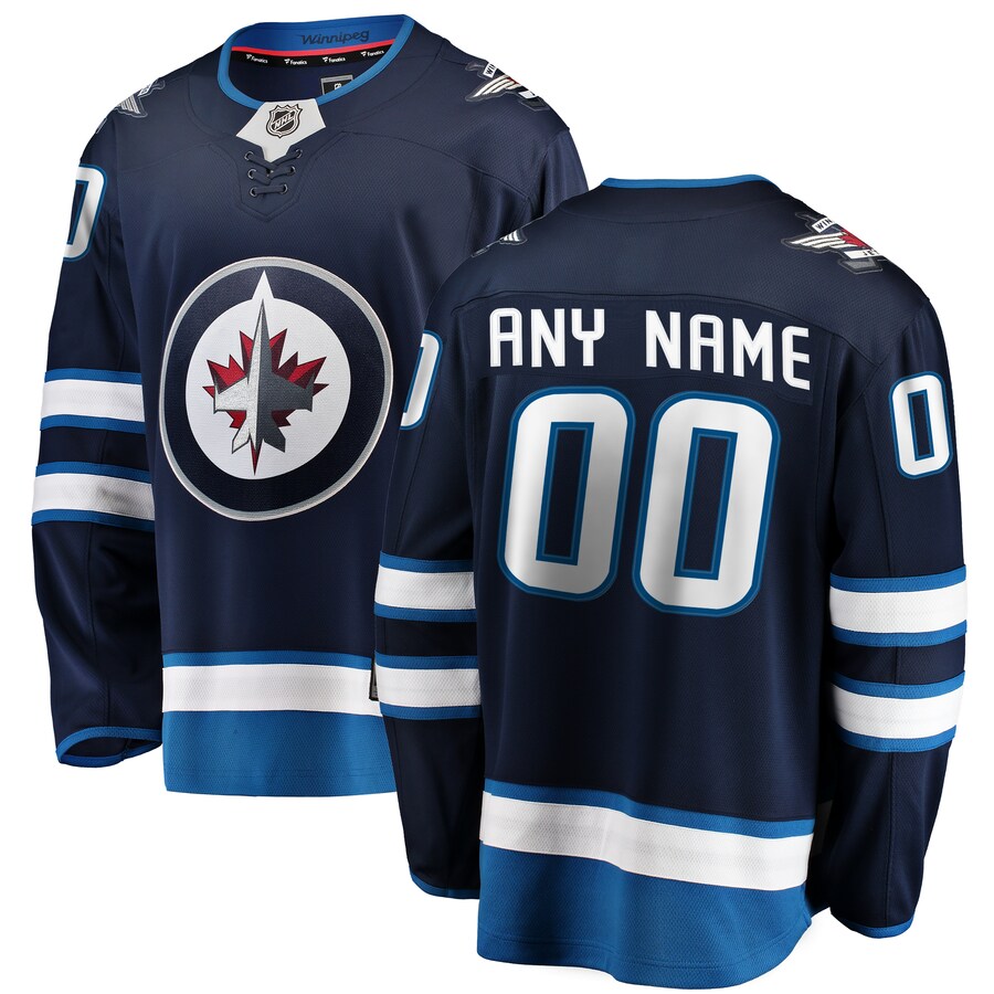 Men's Winnipeg Jets Fanatics Branded Blue Home Breakaway Custom Jersey - Puhuasuan