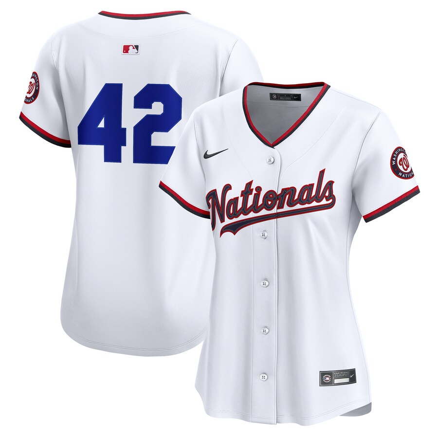 Women's Washington Nationals Nike White Home 2025 Jackie Robinson Day Limited Jersey - Puhuasuan