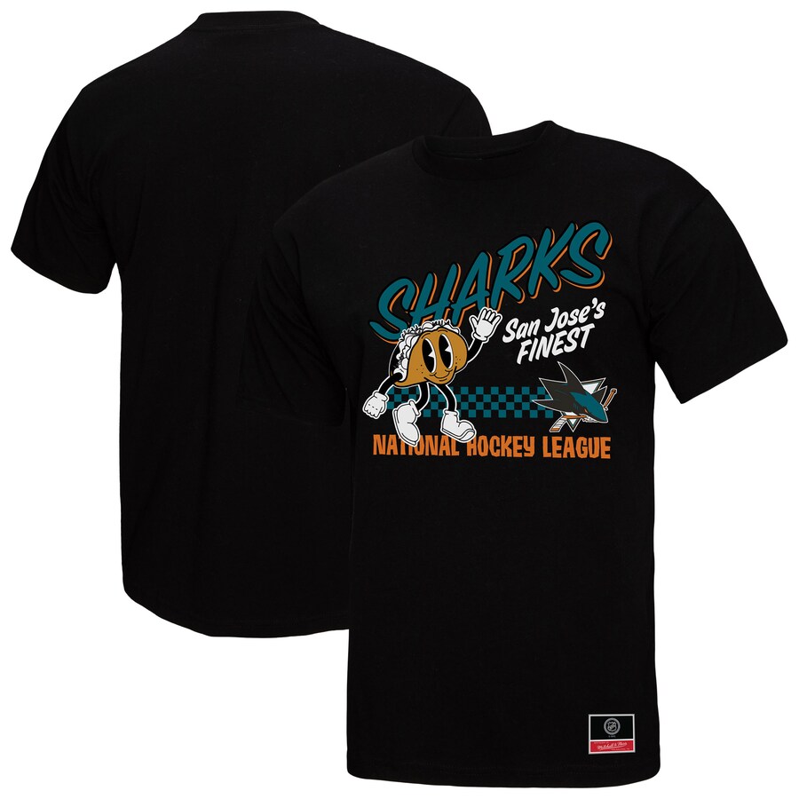Men's San Jose Sharks Mitchell & Ness Black Local Food T-Shirt - Puhuasuan