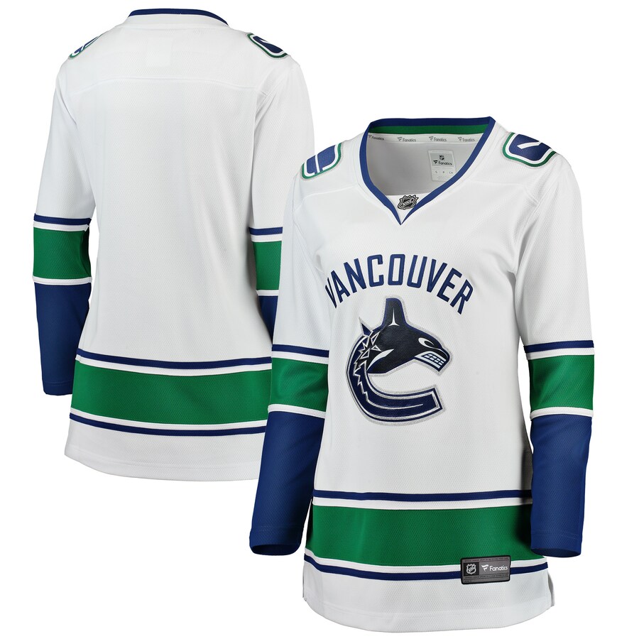Women's Vancouver Canucks Fanatics Branded White Away Breakaway Jersey - Puhuasuan