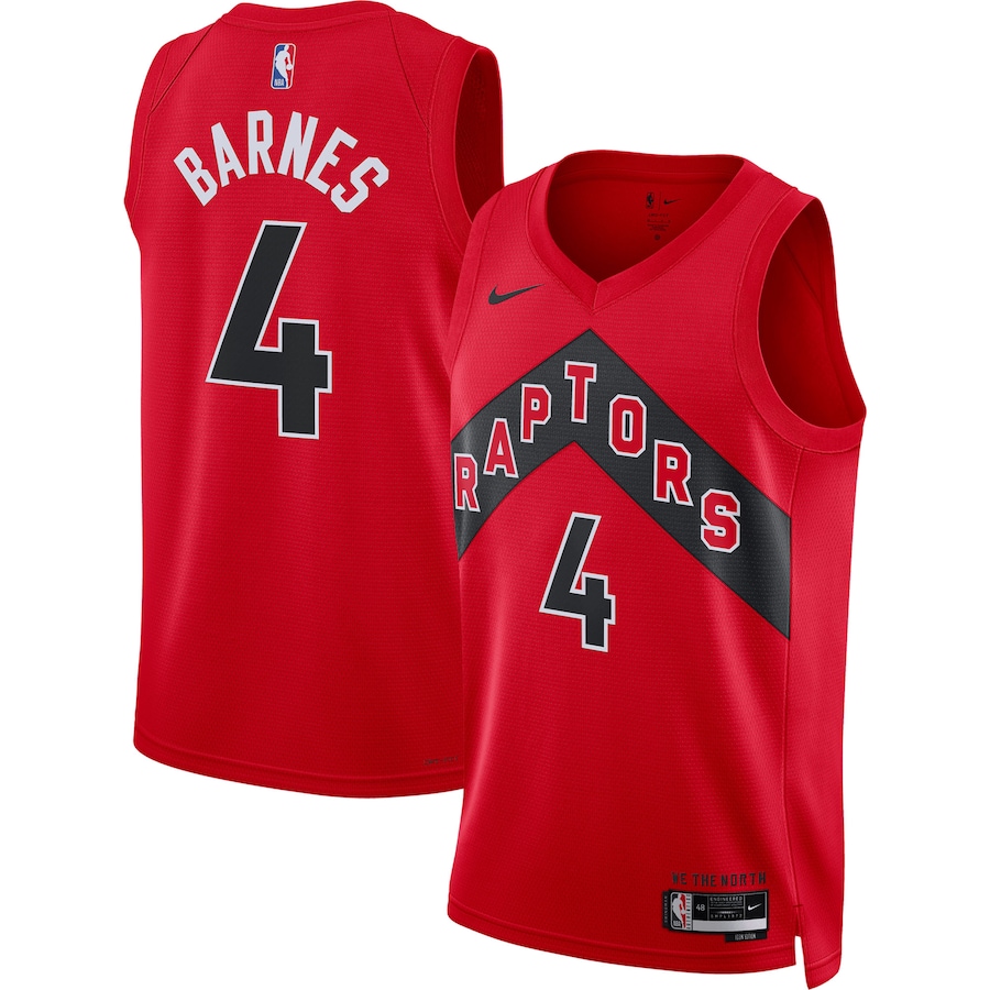 Unisex Toronto Raptors Scottie Barnes Nike Red Swingman Jersey - Icon Edition - Puhuasuan