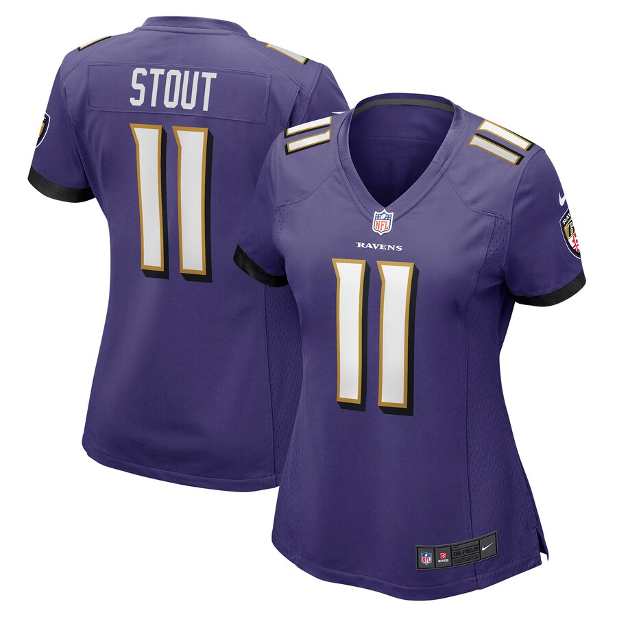 Women's Baltimore Ravens Jordan Stout Nike Purple Player Game Jersey - Puhuasuan