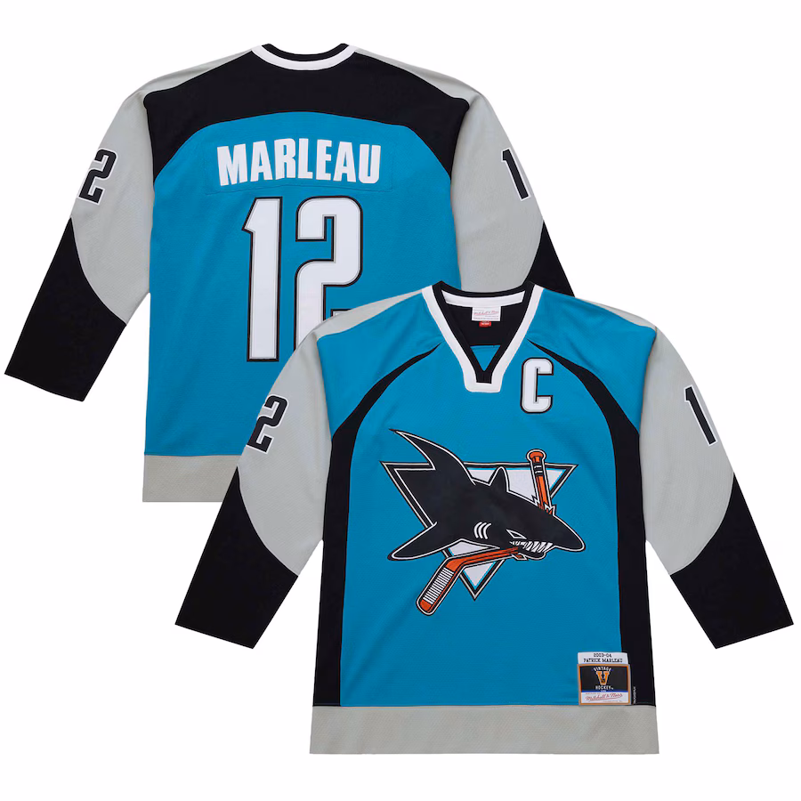 Men's San Jose Sharks Patrick Marleau Teal 2003-04 Power Play Jersey - Puhuasuan
